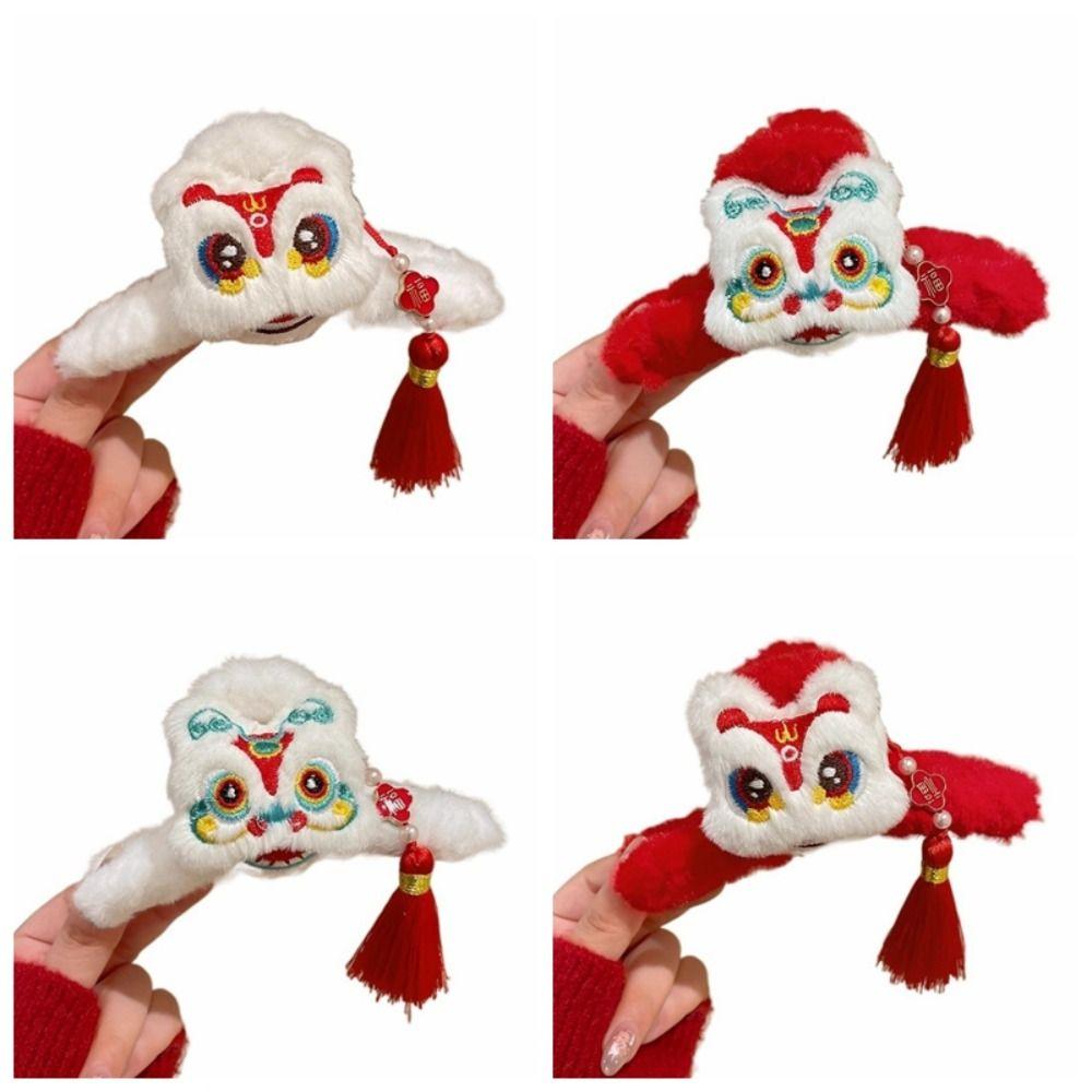 Erwachender Löwe Neujahr Haarklammern Quaste Damen Haarspangen Kreative Dame Haifischklemme Mädchen Geschenk