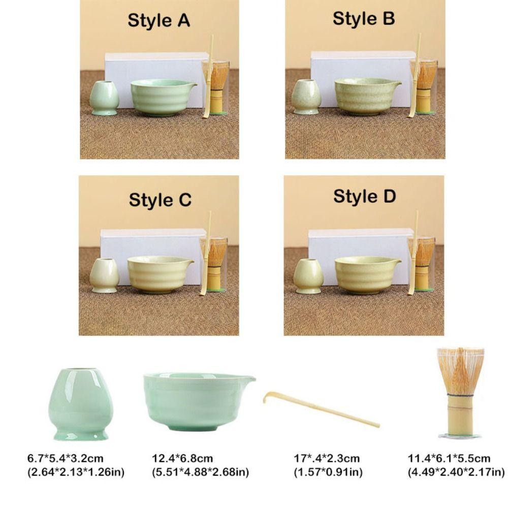 4ks Vintage Matcha Čajová Sada Keramická Matcha Chasen Sada Elegantní Stojan na Matcha Metličku Kit Čajovna