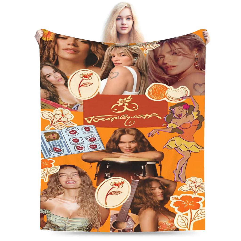 KAROL G Tropicoqueta Flannel Blanket Winter Warm Soft Throw Blanket for Boy Girl Bedroom Aesthetic Bedspread Sofa Bed Cover