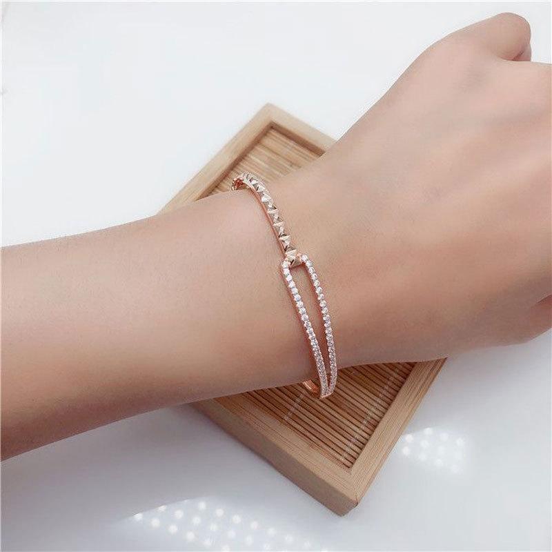 Purple Gold Bracelet Classic Fashion Inlaid Zircon Bracelet Rose Gold Plated Colored Gold Jewelry