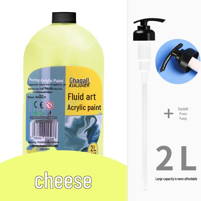 Акриловая краска Fluid Bear 2 л для рисования своими руками, бутылочка с краской большой емкости 2L