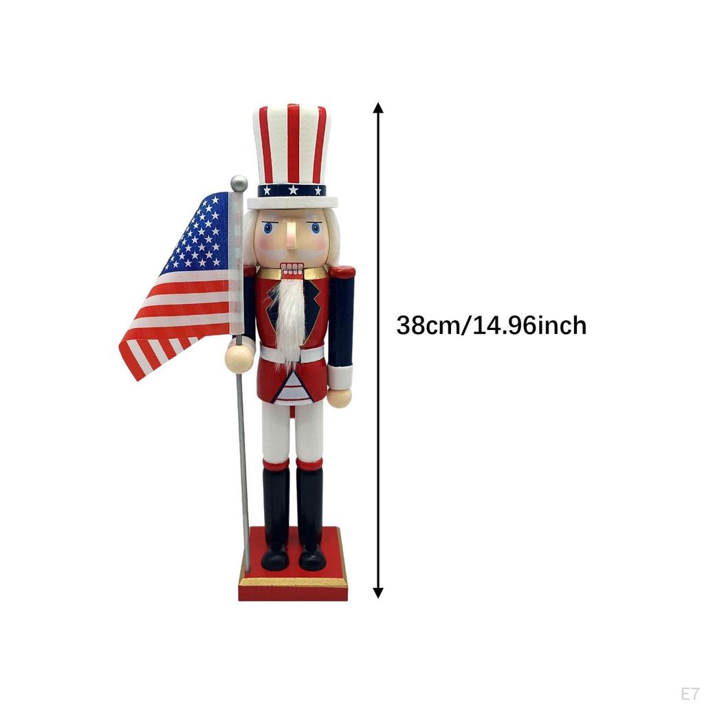 Wood Nutcracker Table Ornament Decorative Traditional for Home Party Office