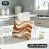 1pc Tissue Box, Abstract Flowing Waves Warm Graceful Pattern, 2D Flat Printing, Crafted with Strong Polyester, Take Anywhere, Napkin Box, for Restaura