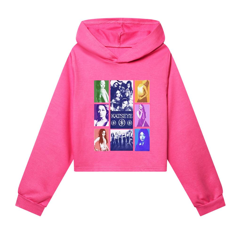 5321 Barn Flickor KATSEYE Tryckta Långärmade Huvtröjor