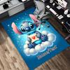 Custom Name Stitch Floral Living Room Non-Slip Area Rug Soft Carpet for Bedroom Kids Playroom Sofa Office Home Decor Doormat