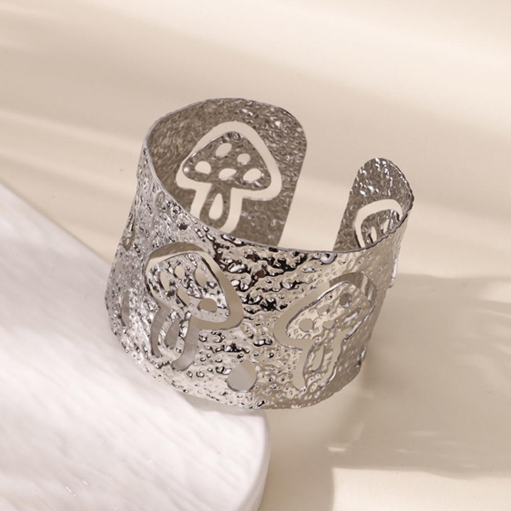 Stainless Steel Leave Bangle Bracelet For Women Simple Vintage Gold Color Geometric Open Cuff Bracelets Fashion Jewelry Gift