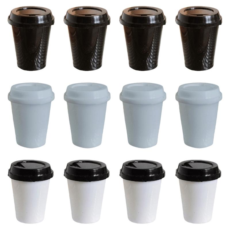 

Model Coffee Cups Dollhouses Kitchen 1:12 Scale Realistic Takeaway Coffee Cups Model for Kitchen Creative Fun 1