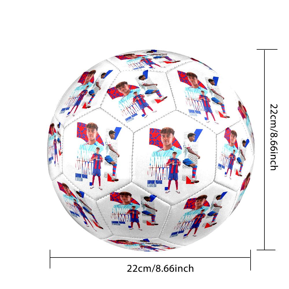 Lamine Yamal 19 Spain's Soccer Star Size 5 Soccer Ball Machine-Stitched Indoor/Outdoor Training and Matches Soccer Accessory Perfect Birthday Christma