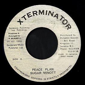 7inch Record SUGAR MINOTT - Peace Plan NONE Xterminator 1993 Jamaica Reggae, Ska & Dub Used