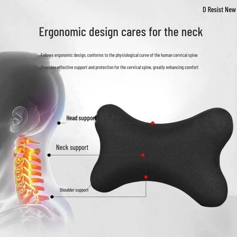 Car Headrest & Neck Support Memory Foam Pillows – Universal Fit, 4-Season Use, Pair of Cushions for Comfortable Car Interior.