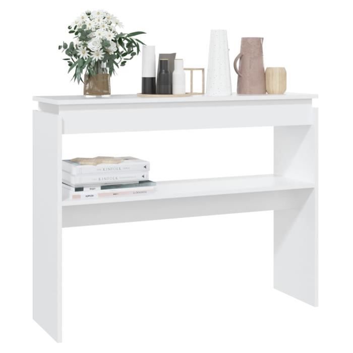 VidaXL Console Table White 102x30x80 Cm Particleboard