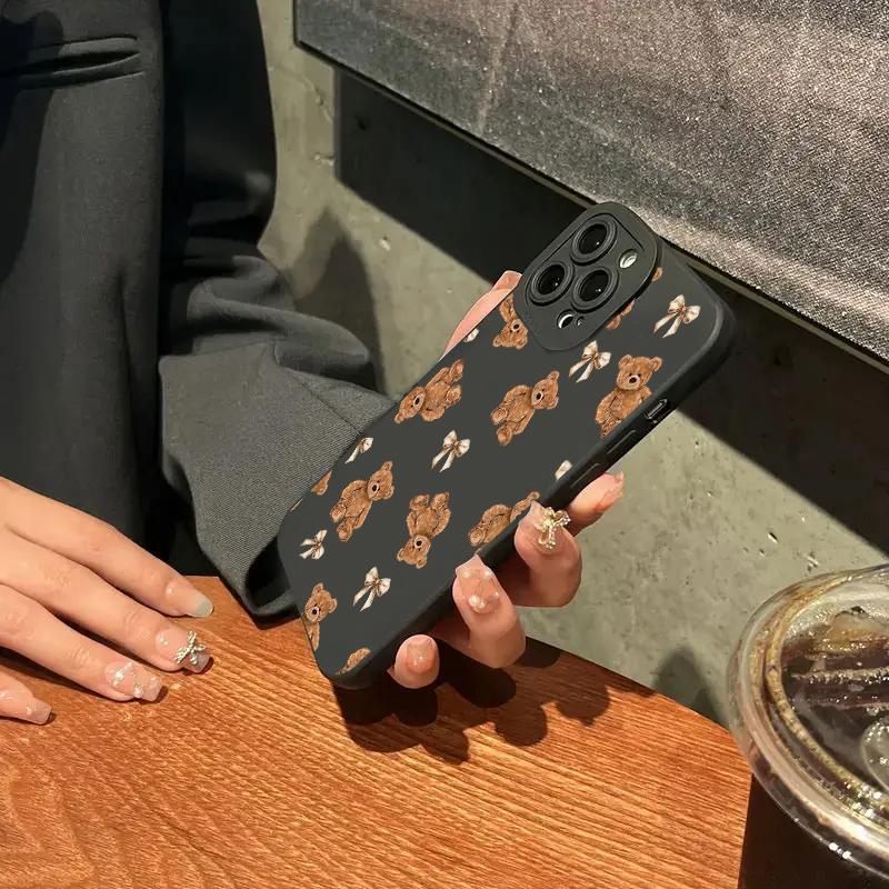Cute Bow Bear Silicone Phone Case For Samsung Galaxy S26 S25 S24 S23 S22 S21 Ultra Plus FE A06 A26 A32 A33 A56 A34 A54 Cover