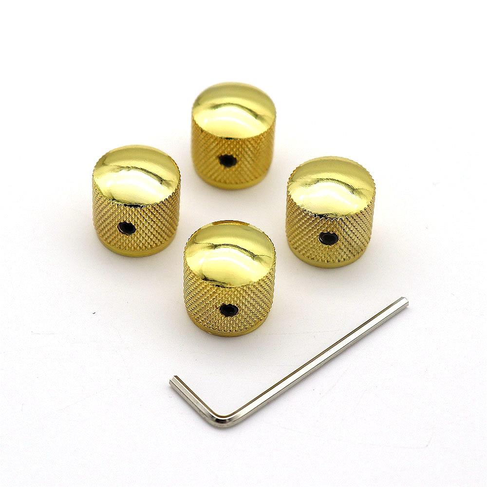 4Pcs Metal Potentiometer Dome Knob Control Knob Volume Audio Electric Guitar Bass Screw Type