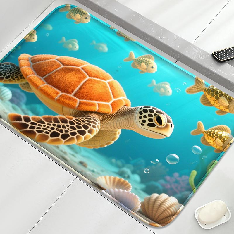 Pink jellyfish pattern bathroom floor mat, water absorbing small carpet, toilet seat mat, decorative mat, machine washable