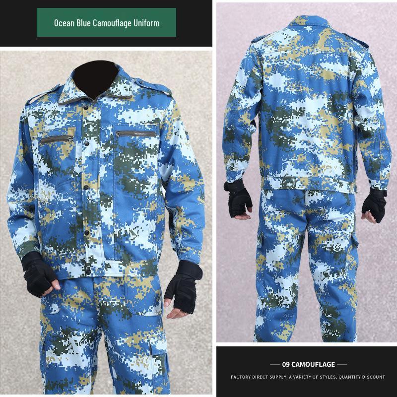 Unisex Camouflage Training Suit Set for Summer and Autumn - Durable, Lightweight Workwear for Students
