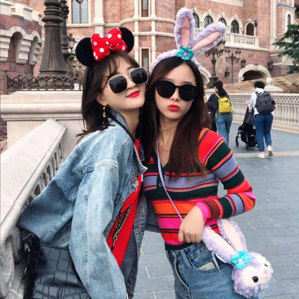 ShuaWdk Μίκυ Μάους Κεφαλόδεσμος Disney με Αυτιά Ποντικιού για Κοστούμι Ποντικιού με Συμπαγή Πίσω Πλευρά Κόκκινο και Ροζ Ιδανικό για Κορίτσια και Πάρκο Θεμάτων Γενεθλίων και Παιχνίδι