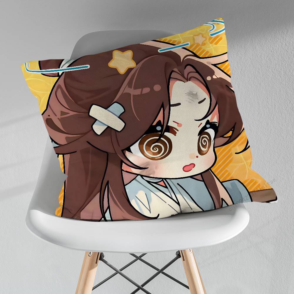Cute Tian Guan Ci Fu Credit Pillowcase for Sofa Room Office Decor Printing  Merchandise AllMatch Cushion Cover