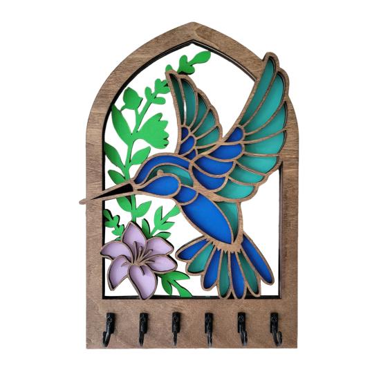 

Брелок для ключей Колибри с 6 металлическими крючками, гладкий край без заусенцев розовый