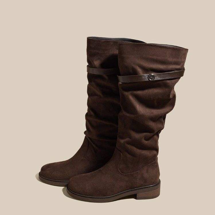 

7Cm inner height-increasing boots women s 2025 new autumn and winter thick-soled small Maillard Wasteland wind knight boots 39 темно-коричневого кольору