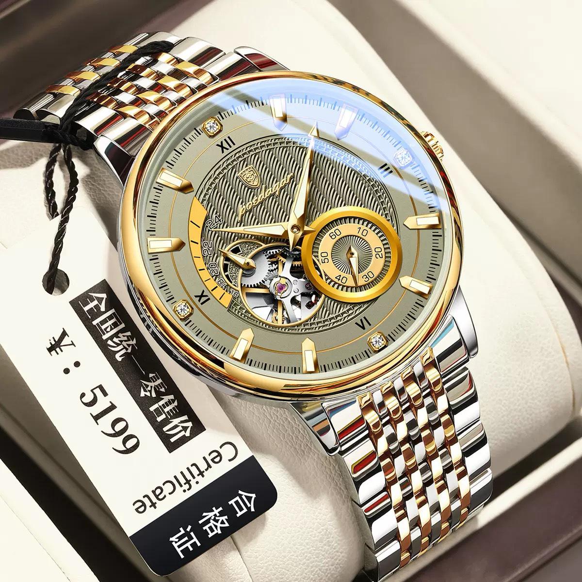 Swiss Men`s Automatic Tourbillon Waterproof Luminous