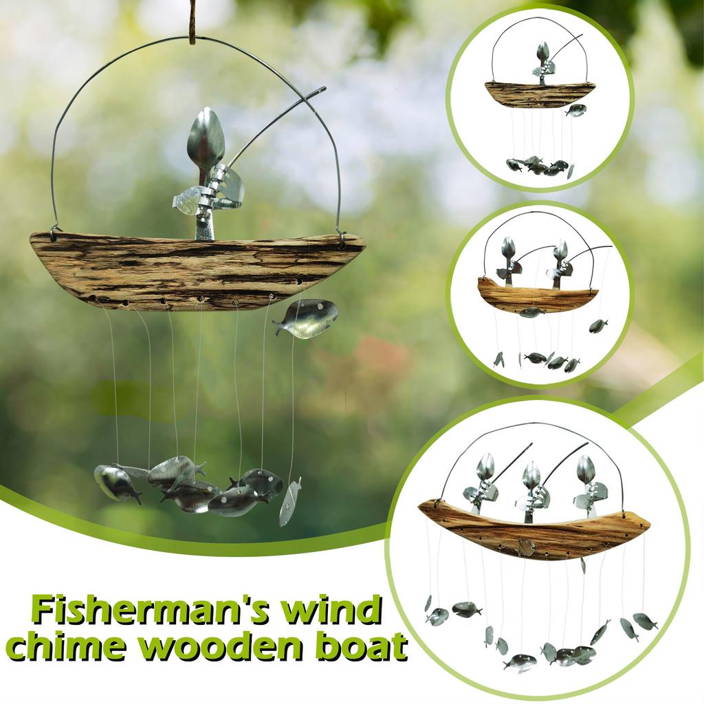 Creative Pendant Fishing Man Wind Chime Pendant Spoon Head Bell Pendant