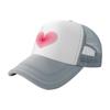 Pink Heart Logo Mesh Trucker Hat Breathable Baseball Cap Fashion StateUnisext Unisex Streetwear Accessory