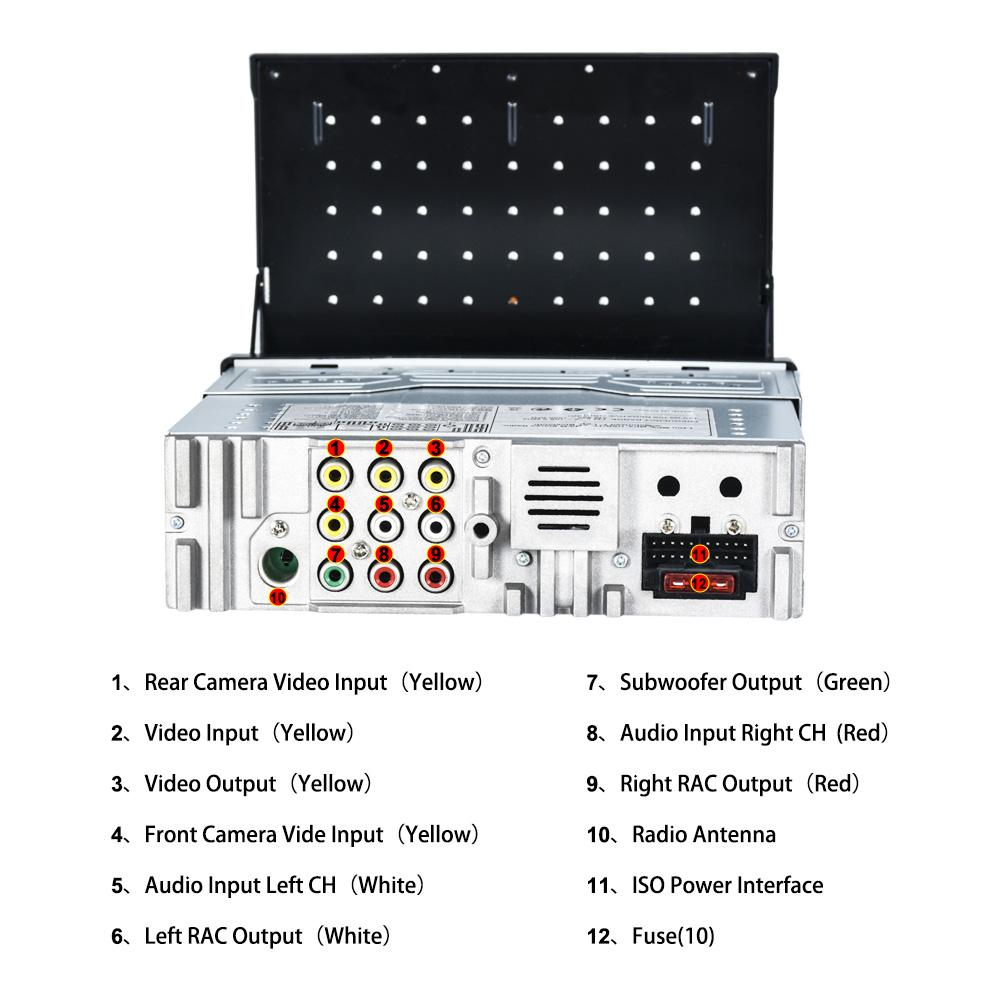 1 Din Autoradio Stereo 7" HD Automatisch versenkbarer Touchscreen Monitor MP5 SD FM USB-Player Audio Bluetooth