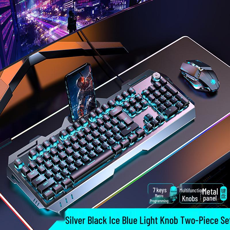Pioneer 810 Gaming Set: Mechanical Feel Keyboard, Mouse, Headset with Knob