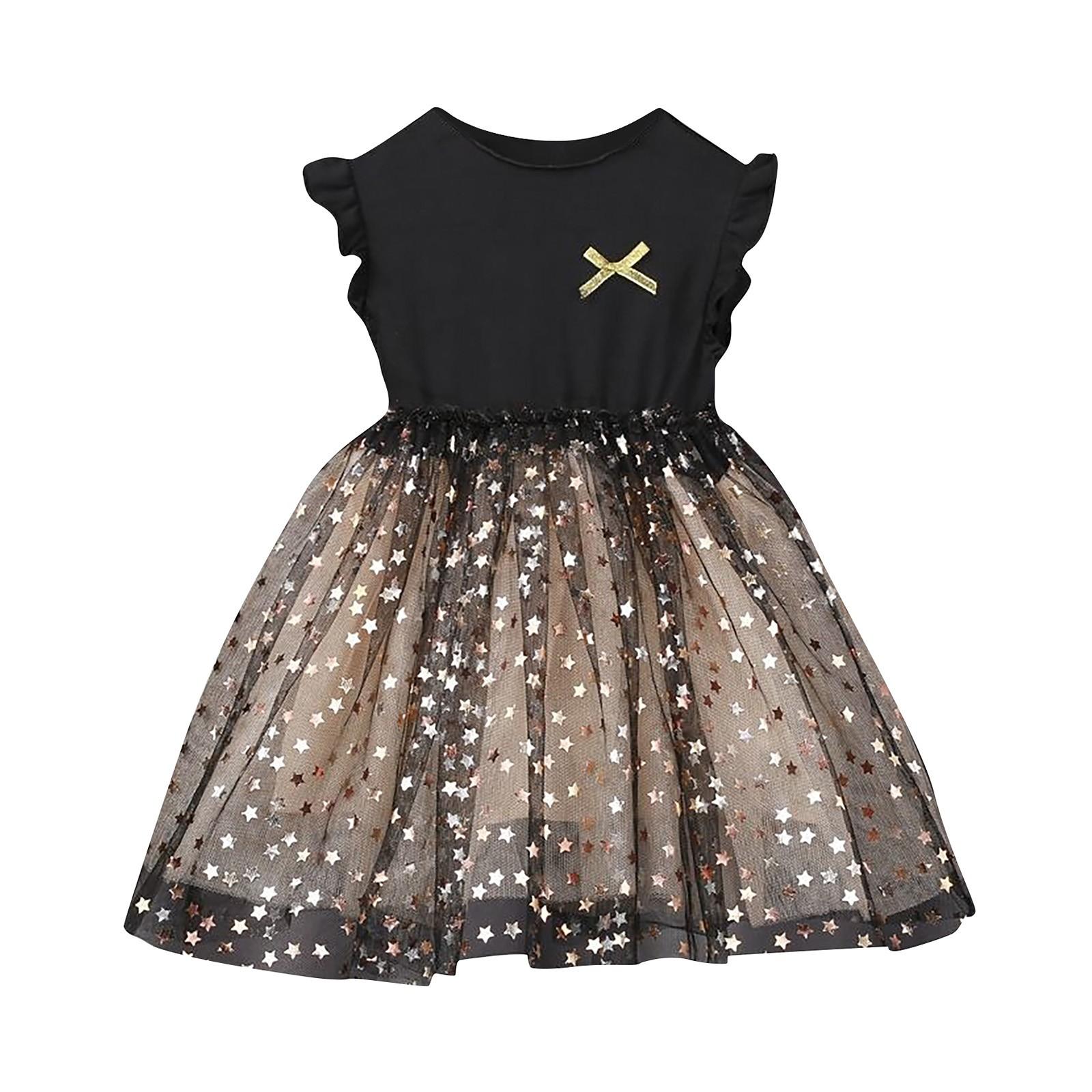 Girls Summer Dress Sleeveless Princess Dress 100 чёрный