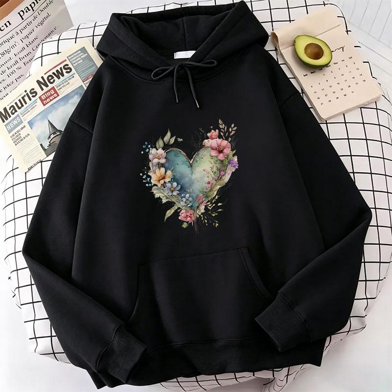Vintage Floral Print Hoodie Casual Spring, Autumn, and Winter Sweatshirt Trendy Fashion for Men and Women