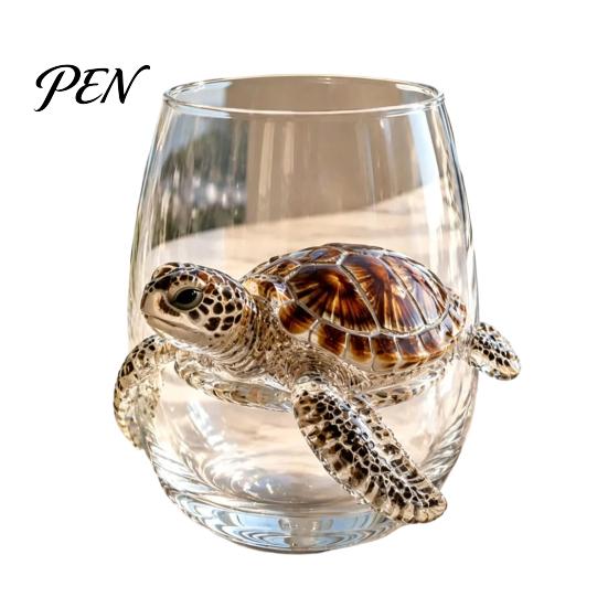 Elegante Bicchiere Acqua Oceano con Bordo Dorato 12oz Polpo, Design in Rilievo, Stile Marino Dipinto a Mano Sofisticata Bicchiereria Costiera per Bere per Amanti