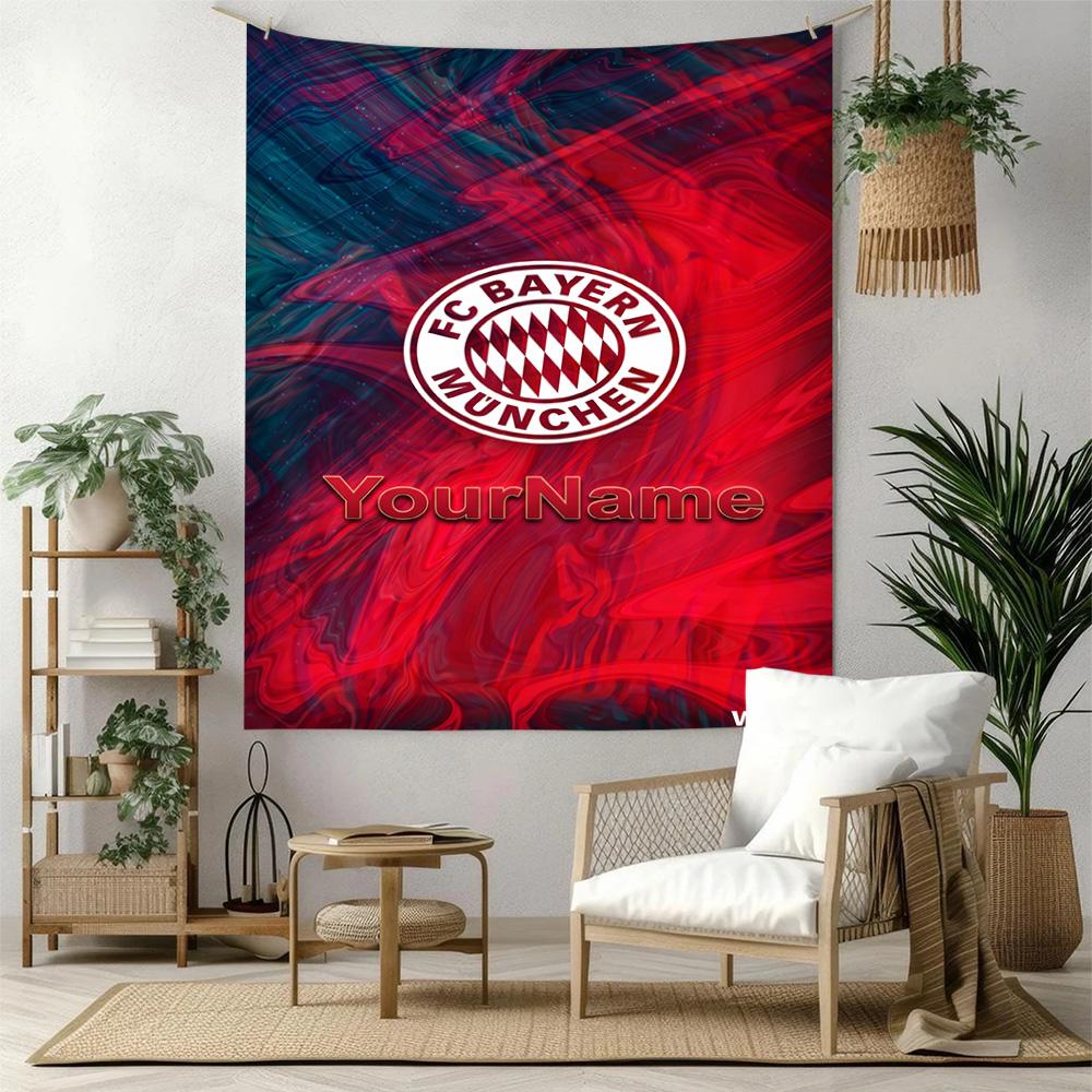 Bayern Munich Custom Your Name Wall Decor Tapestry Art For Pet Memorial Birthdaywedding Party Backdrop Family Gift