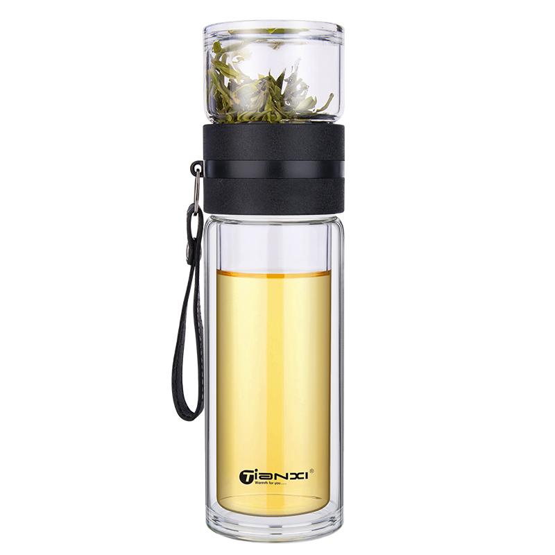 GIANXI Business Glass Tea Cups Portable Glass Cup With Lid And Lifting Ring Large Capacity Transparent Drinking Water Cup