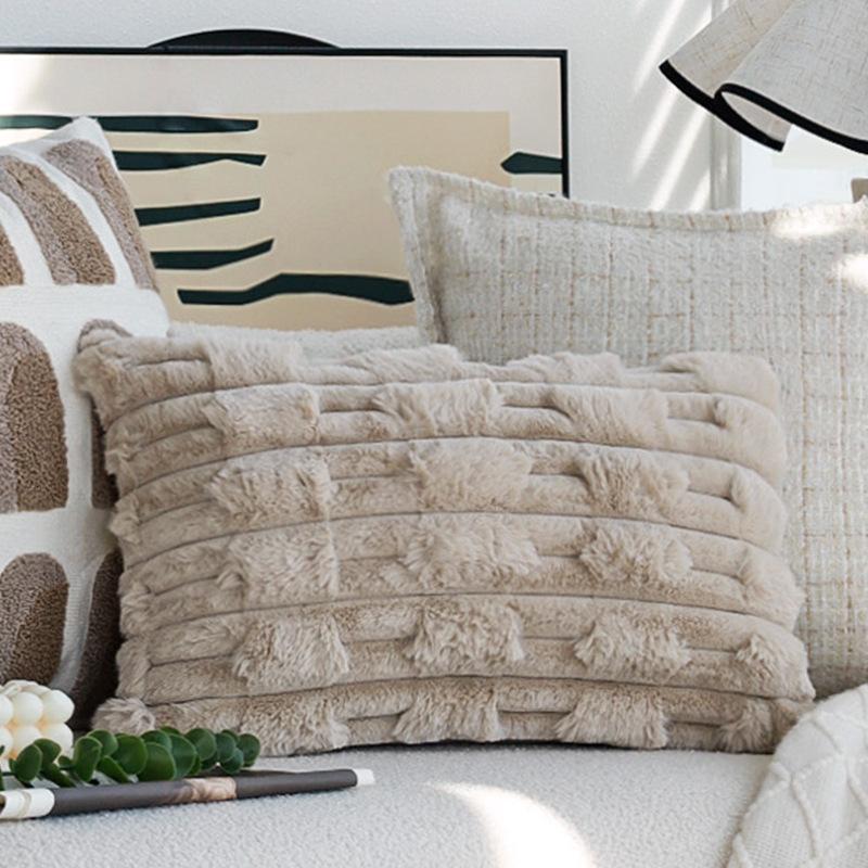 

Nordic Creamy Pillowcase Maillard Living Room Soft Decor Sofa Cushion Cover Embroidered Decorative Pillow Protector 30x50