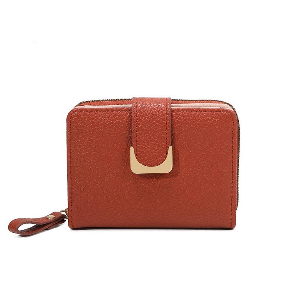 Solid  Color Female Coin  Purse PU Leather Slot Card Bag Portable Women Short  Wallets  Female