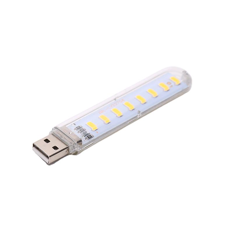 Usb Led Book Lights 8Leds Smd Bulb 5V Power Input White Warm Usb Night Light