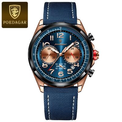 Nové pánské hodinky Top značky Pánské módní ležérní Chronograf Quartz Vodotěsné Svítící Multifunkční hodinky