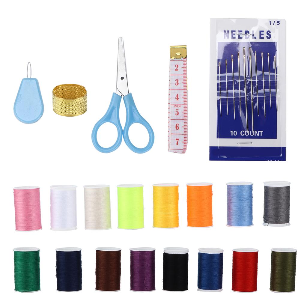 Sewing Kit Simple Portable Thread Needle Kit Sewing Supplies with Storage Box for Adult Household
