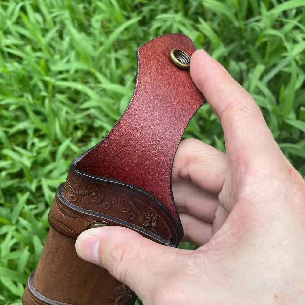 Large Size Top Grain Cowhide Scabbard  Folding Knife Sleeve Holder Scabbard Universal Knife Cover  Camping Knife Holsters
