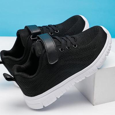 Chaussures décontractées tissées volantes pour enfants, chaussures d'école, baskets Velcro pour garçons et filles