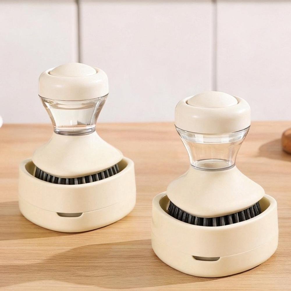 Self Dispensing Dish Brush Round Bristle Head Dishwashing Brush  Kitchen Sink