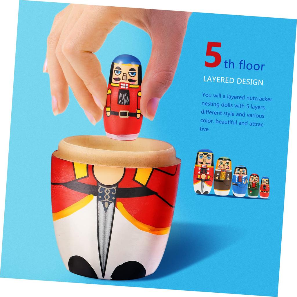 EXCEART 1 Set Nutella Matryoshka Russian Nesting Nutcracker Figurine Matryoshka Nutcracker Toy Birthday Gift