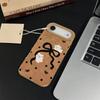 Polka dot bow puppy suitable for Apple 16/17Promax mobile phone case IP15Pro cute flip fur 14 sets