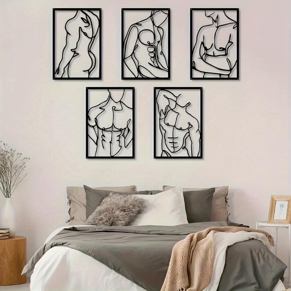 Modern Metal Wall Art Abstract Design for Bedroom Bathroom Living Room Festival Statue Decor Wall Sculptures Home Aesthetics Decorative Plaque