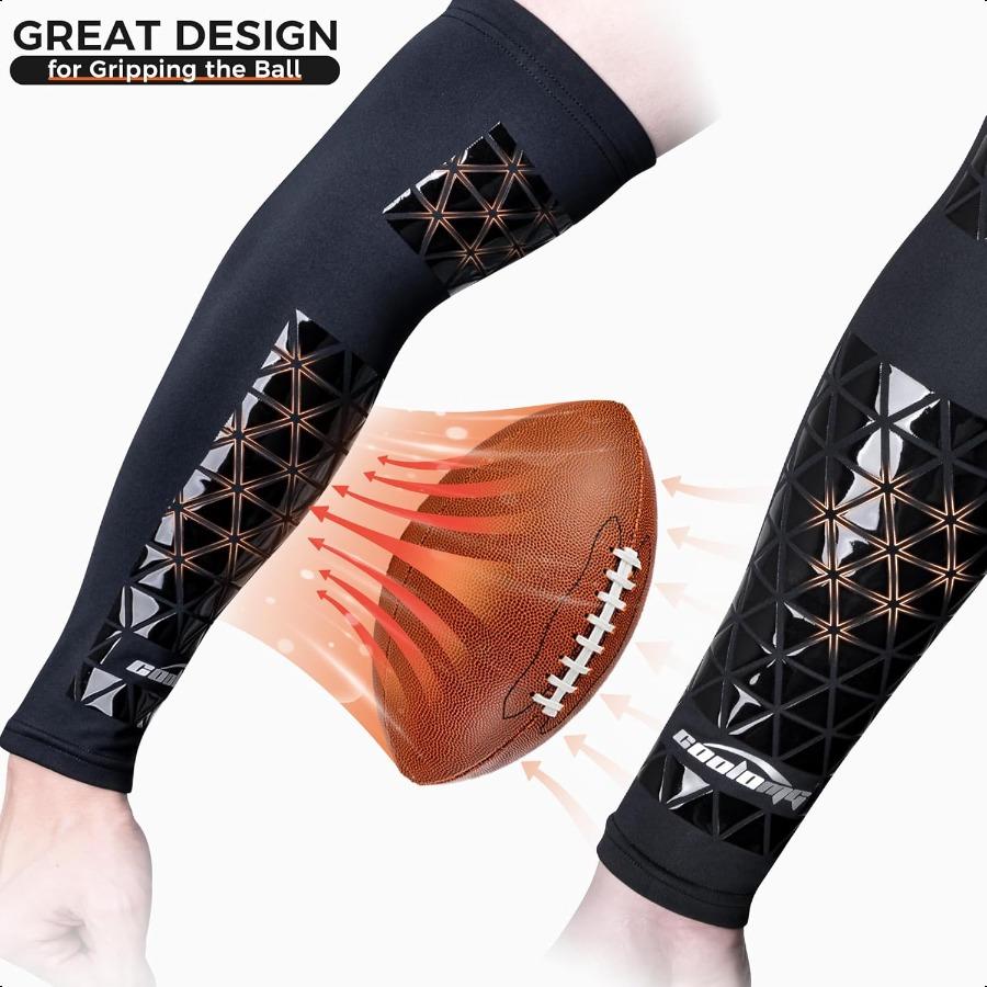 

Футбольный компрессионный рукав для рук с липкими вставками для предплечья и локтя, рукав для защиты от солнца, юношеский/взрослый United States