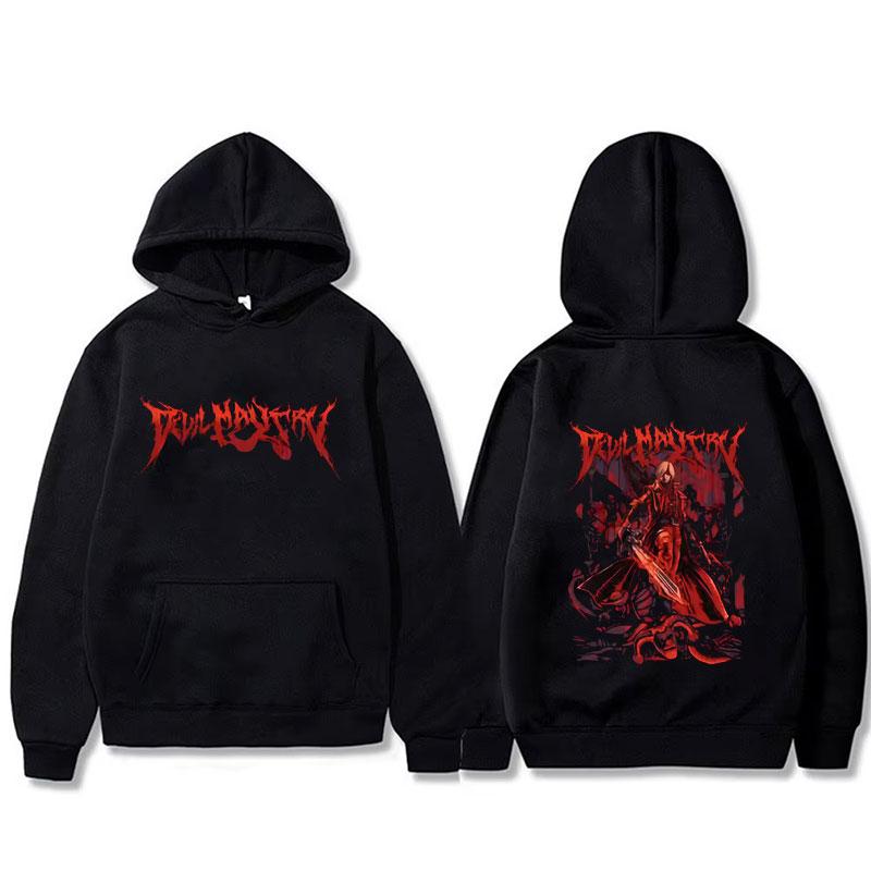 Spiel Devil May Cry Dante Grafik Hoodie Herren Vintage Gothic Rock Oversized Streetwear Pullover Sweatshirt