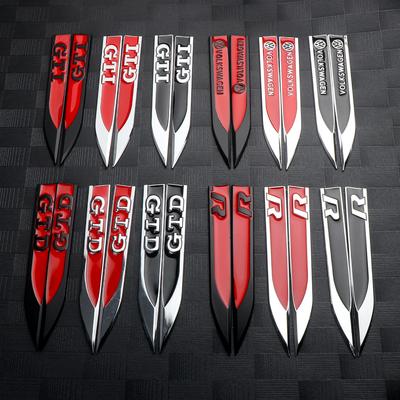 For VW Volkswagen Jetta MK5 Golf 2pcs Car Fender Side Blade Emblem Sticker Auto Decorative Accessories For Volkswagen VW GTI R G
