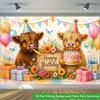 2D Flat Backdrop1pc Animals Birthday Party Backdrop Banner Polyester Wall Decor For Living Room Bedroom Office Outdoor Decor Party Holiday