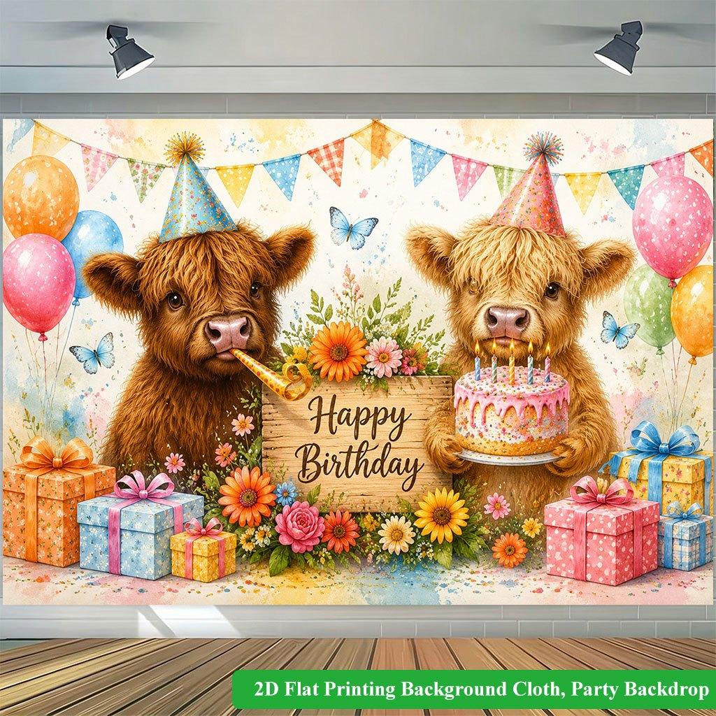 2D Flat Backdrop1pc Animals Birthday Party Backdrop Banner Polyester Wall Decor For Living Room Bedroom Office Outdoor Decor Party Holiday