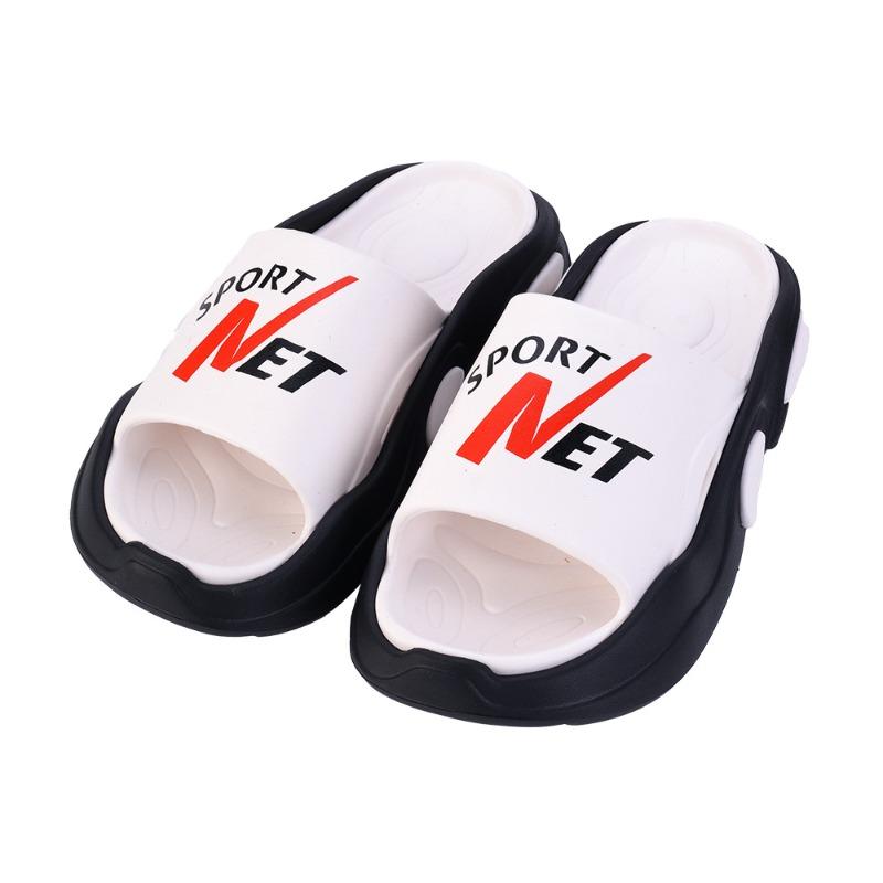 New summer men's one-word indoor and outdoor two-color bottom pad thickened stepping on shit beach slippers wholesale